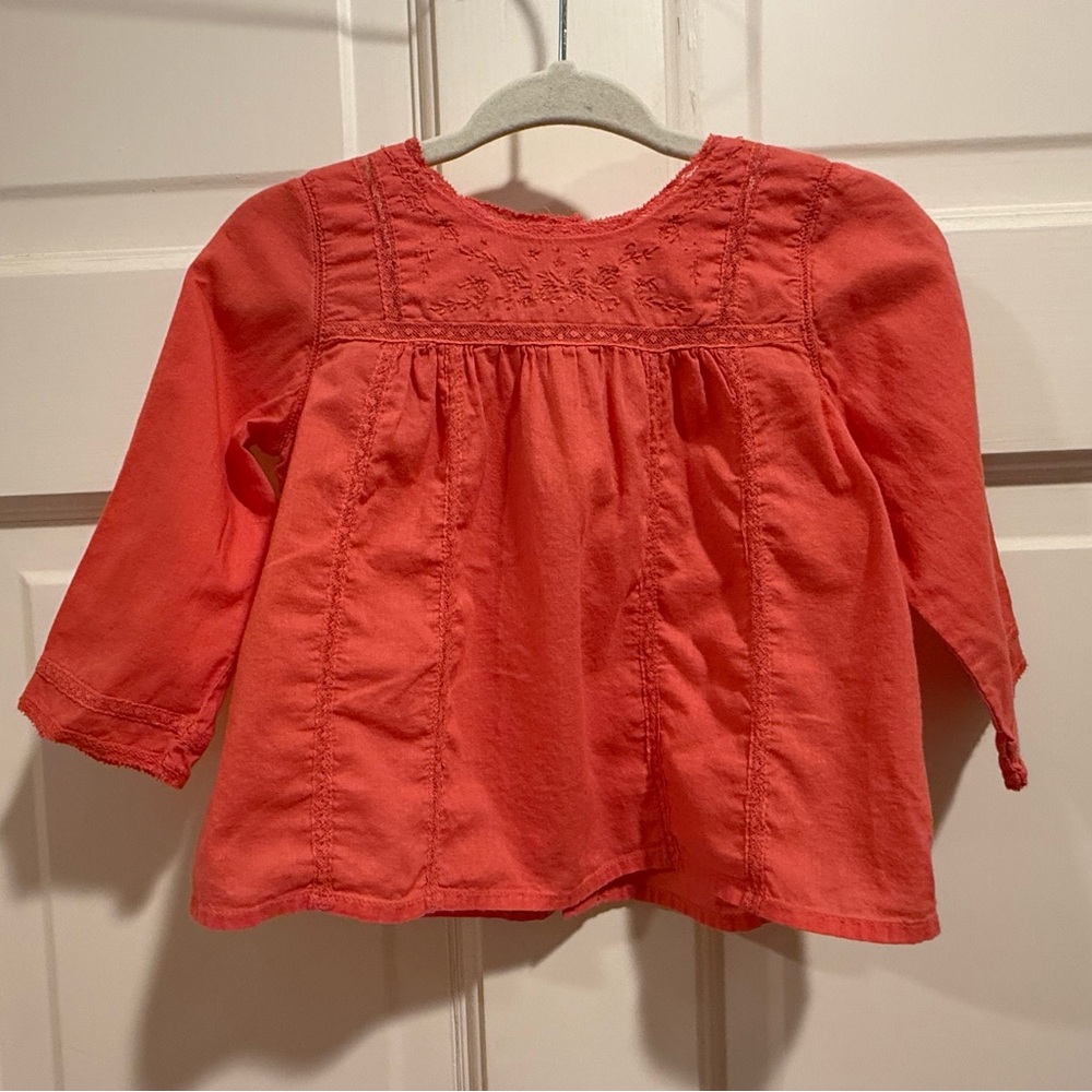 Bonpoint Vibrant Coral Kids Blouse